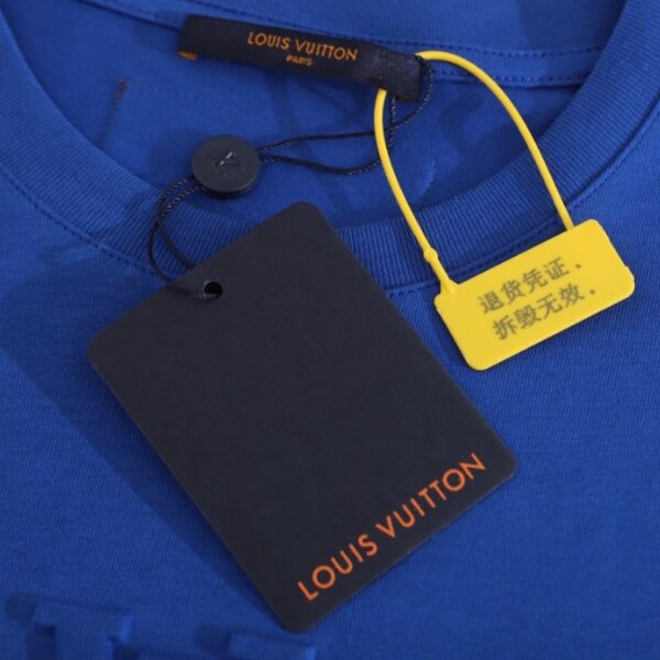 LV T-shirt Blue Embroidered Logo
