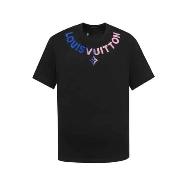 LV T-shirt Black Gradient Logo