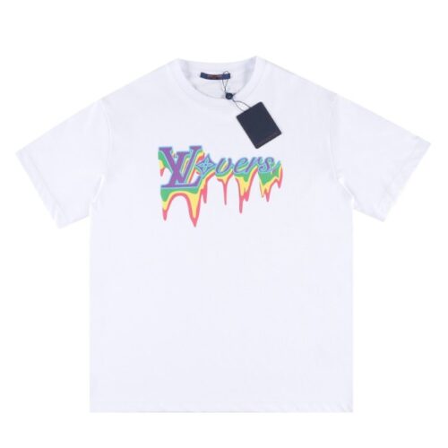 LV T-Shirt Drip Print White