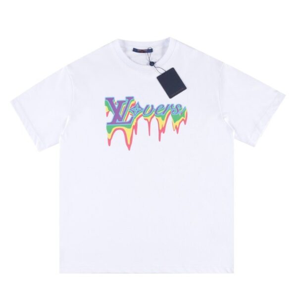 LV T-Shirt Drip Print White