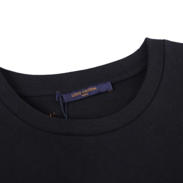 LV T-shirt Black Embroidered Logo