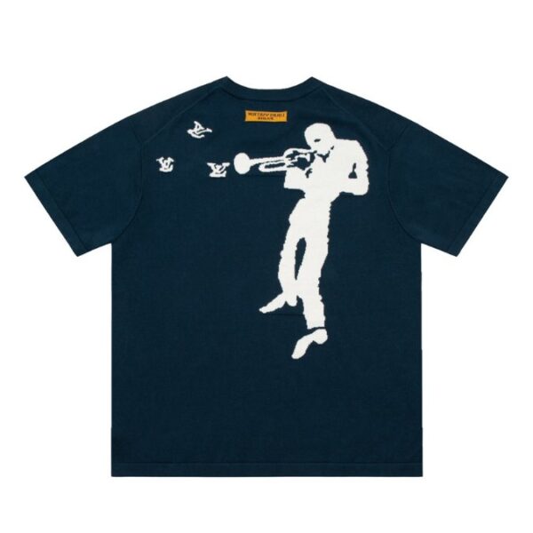 LV T-shirt Blue Jazz Design