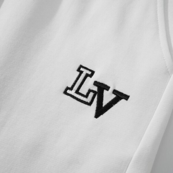 LV Shorts White Black Logo