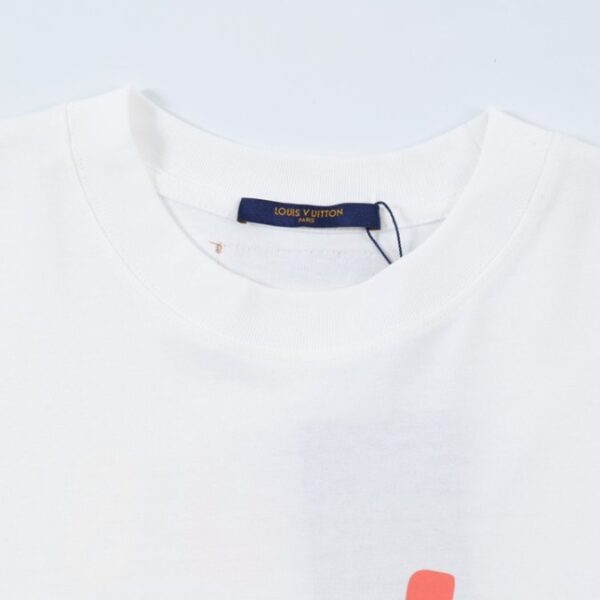LV T-Shirt Multicolor Logo White