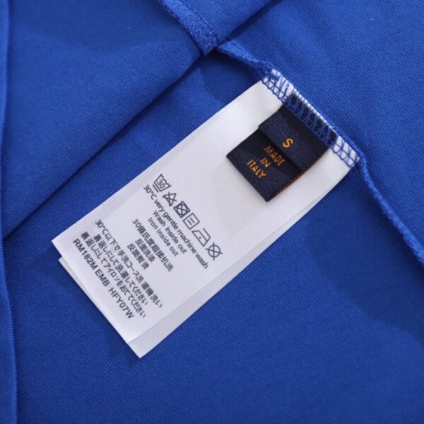 LV T-shirt Blue Embroidered Logo