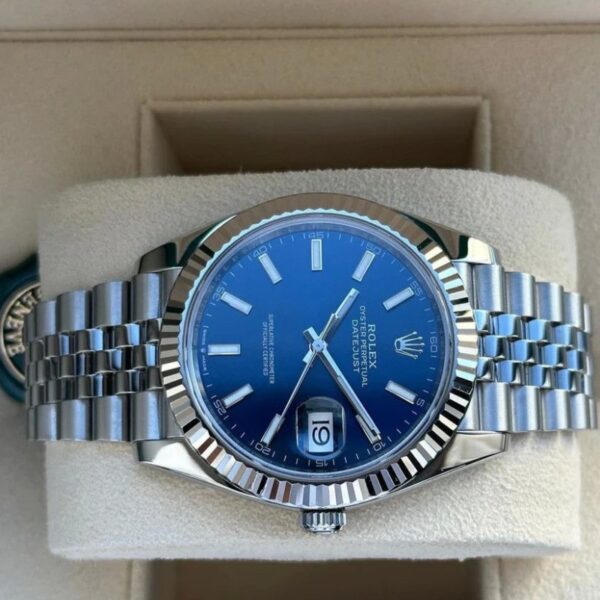 RLX Date Just Blue Stick Dial