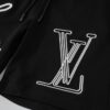 LV Shorts Black Script Embroidery