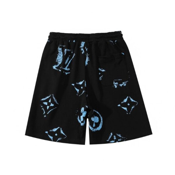 LV Shorts Black Splatter Monogram