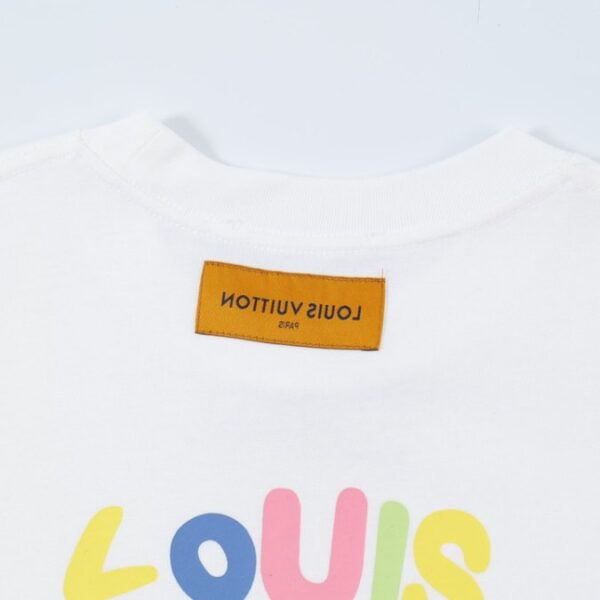 LV T-Shirt Multicolor Logo White