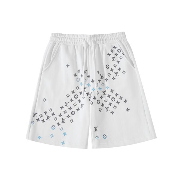 LV Shorts White Blue Monogram