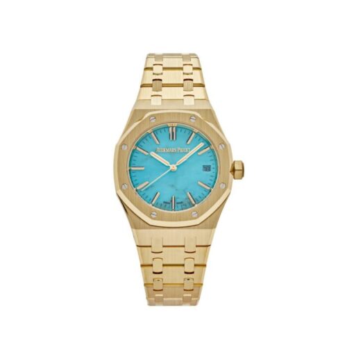 AP Royal Oak Selfwinding 15550BA.OO.1356BA.01 Yellow Gold Blue Turquoise Dial