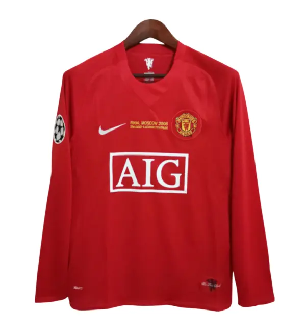 Camiseta Retro Manchester United 07/08 – Edición Final Champions League (Manga larga)