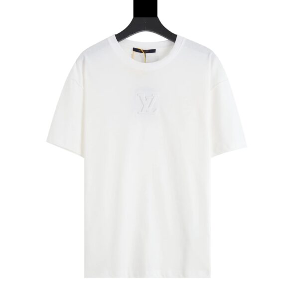 LV T-shirt White Embroidered Logo