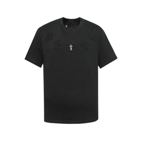 CHRM HRTS T-shirt Black Cross Embroidery