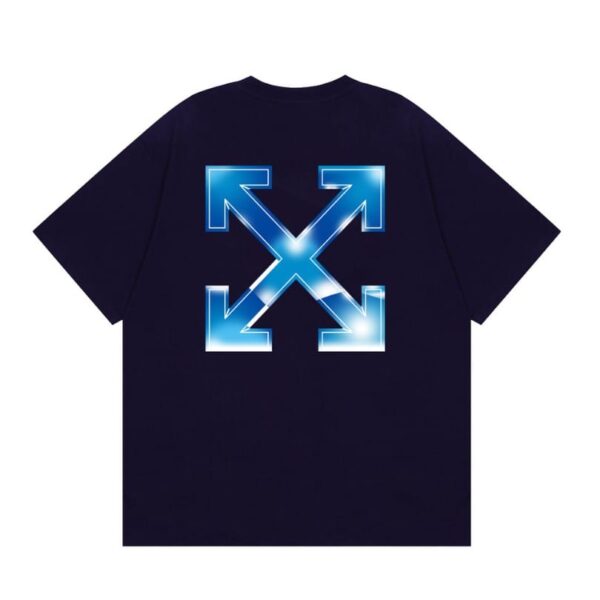OFF-WHT T-shirt Blue Arrows Logo