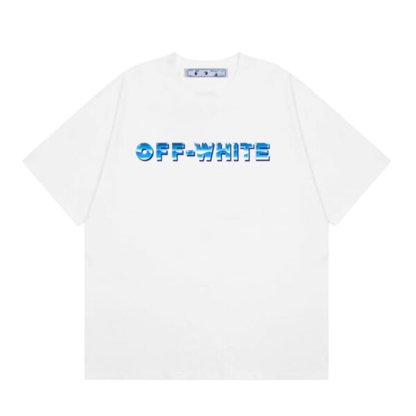 OFF-WHT T-shirt Blue Arrows Logo