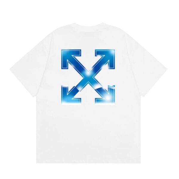 OFF-WHT T-shirt Blue Arrows Logo