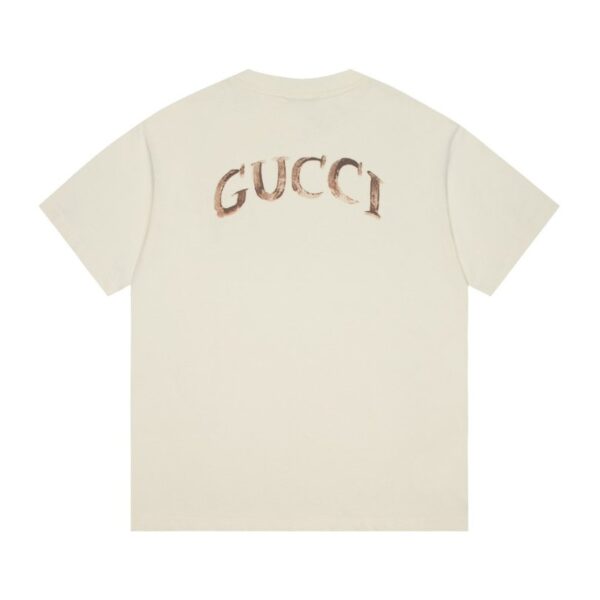 GG T-shirt Distressed Logo Beige