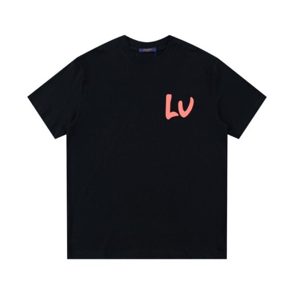 LV T-Shirt Multicolor Logo Black