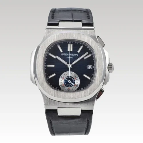 PP Nautilus Chronograph Black Leather