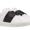 Rockstud calfskin sneakers