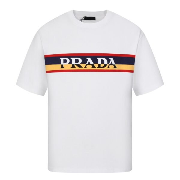 PRD T-shirt Stripe Logo White