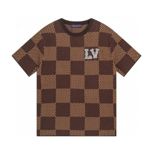 LV T-shirt Checkered Logo