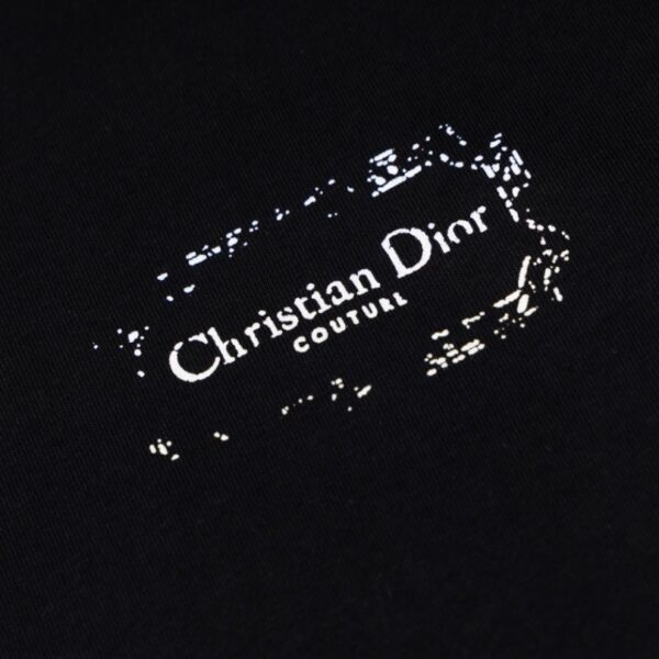 CD T-shirt Black Distressed Logo Couture